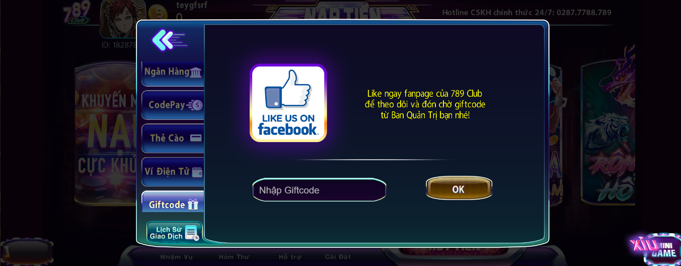 Sự kiện giftcode 789club