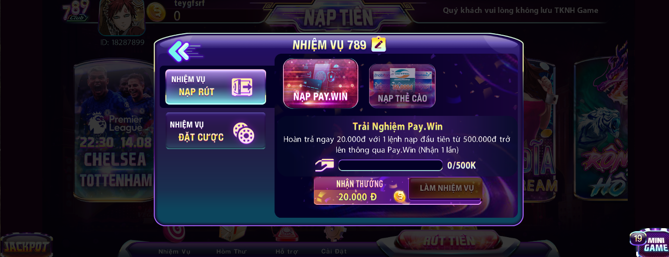 Sự kiện có tại 789club