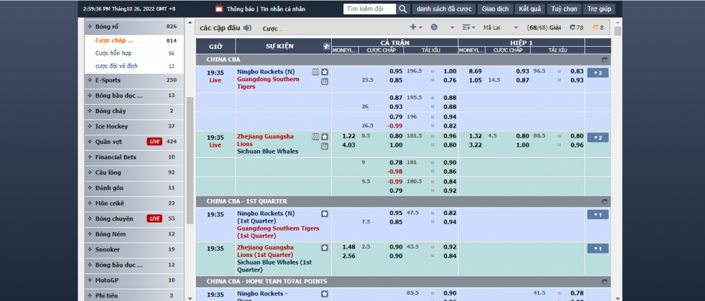 Sảnh cược bóng rổ 789bet